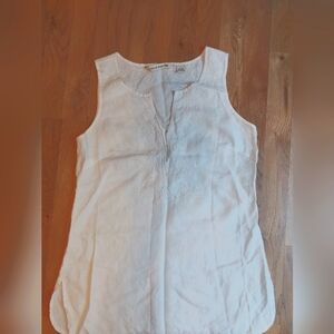 White linen sleeveless shirt Womens M